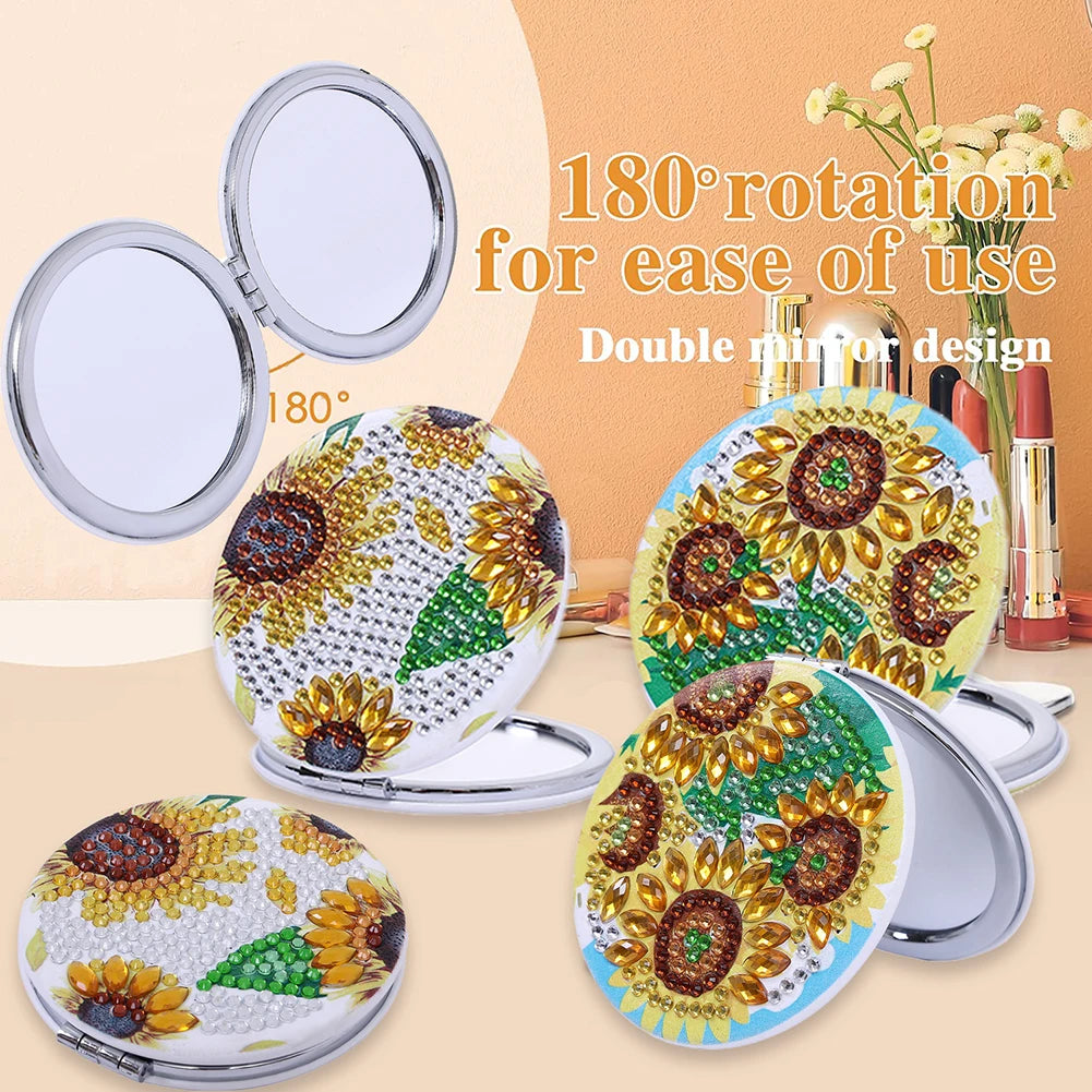 DIY Travel Mirror Kit - Requiring paint by number diamond painting.