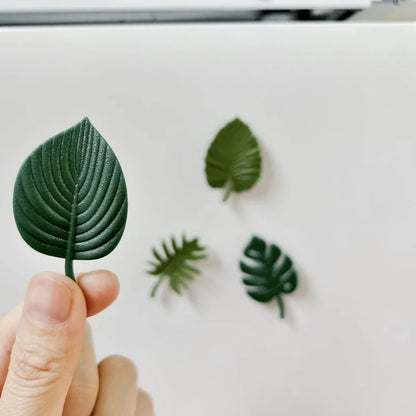 Monstera and Other Leaves a 4 Piece Magnet Set